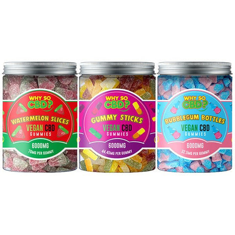 Why So CBD? 6000mg CBD Large Vegan Gummies - 11 Flavours - The Hemp Wellness Centre
