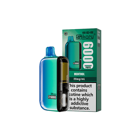 20mg Sikary S6000 Disposable Pod Vape Kit 6000 Puffs - THWC Ltd