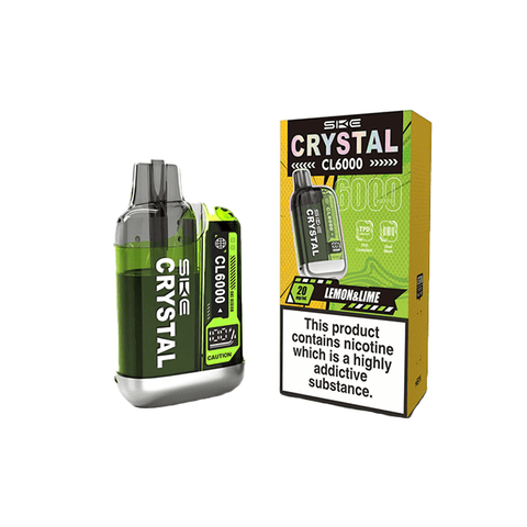 20mg SKE Crystal CL6000 Disposable Rechargeable Vape Kit 6000 Puffs - THWC Ltd