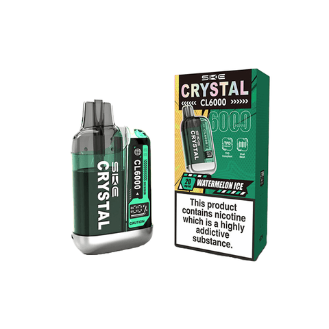 20mg SKE Crystal CL6000 Disposable Rechargeable Vape Kit 6000 Puffs - THWC Ltd