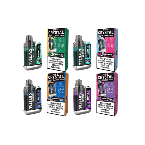 20mg SKE Crystal CL6000 Disposable Rechargeable Vape Kit 6000 Puffs - THWC Ltd