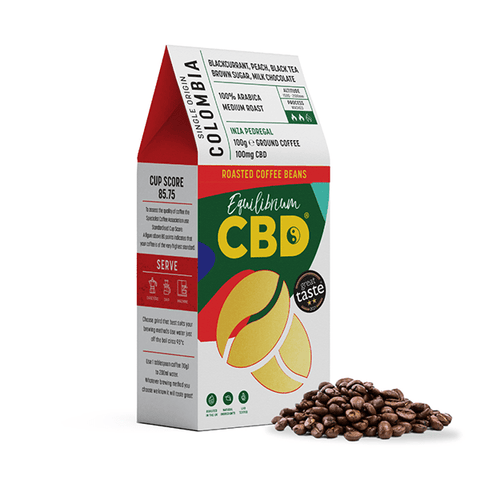 Equilibrium CBD 100mg Full Spectrum Whole Coffee Beans - 100g - THWC Ltd
