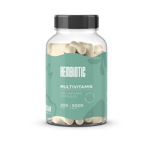 Hembiotic 5000mg Bulk CBD Capsules - 200 Caps - THWC Ltd