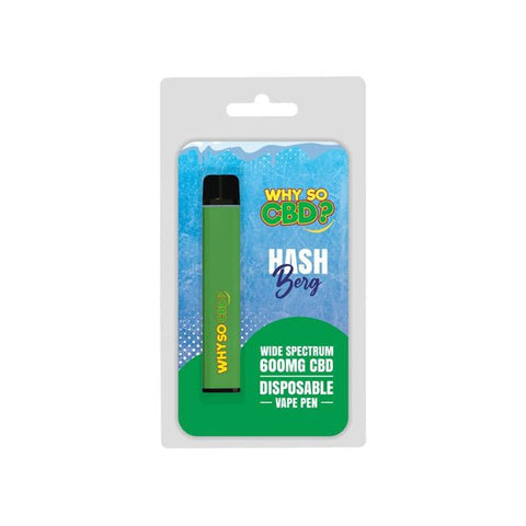 Why So CBD? 600mg Wide Spectrum CBD Disposable Vape Pen - 12 Flavours - THWC Ltd