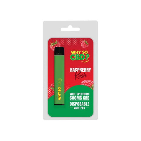 Why So CBD? 600mg Wide Spectrum CBD Disposable Vape Pen - 12 Flavours - THWC Ltd