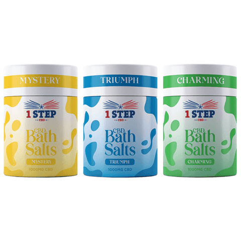 1 Step CBD 1000mg CBD Bath Salts - 500g - Broad Spectrum - Various Flavours - The Hemp Wellness Centre