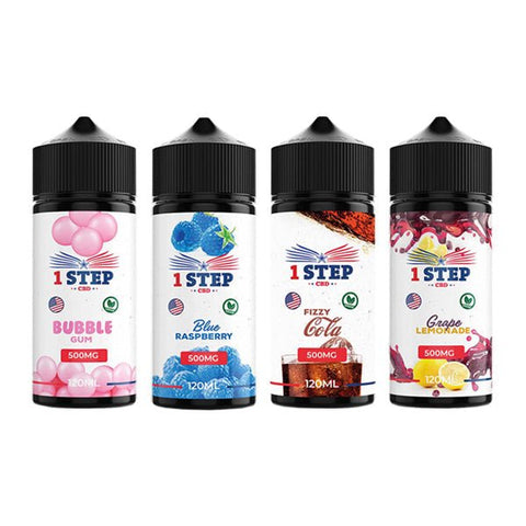 1 Step CBD 500mg CBD E-liquid 120ml - The Hemp Wellness Centre