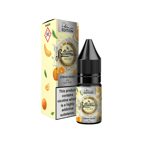 10mg Billionaire Juice Platinum Edition 10ml Nic Salts (50VG/50PG) - The Hemp Wellness Centre