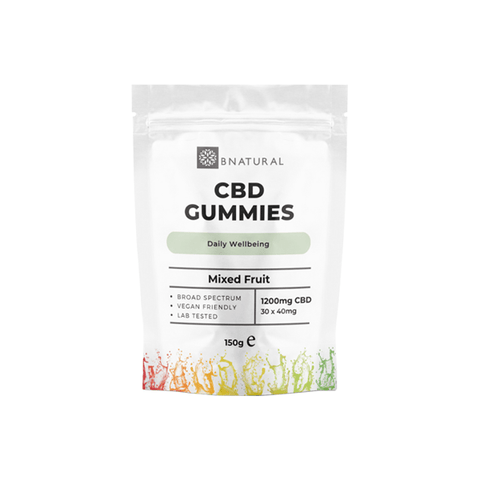 Bnatural 1200mg Broad Spectrum CBD Mixed Fruit Gummies - 30 Pieces - THWC Ltd