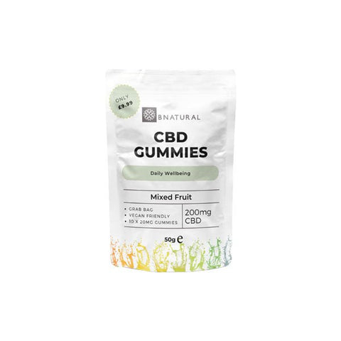 Bnatural 200mg CBD Vegan Mixed Fruit Gummies - 10 Pieces - THWC Ltd