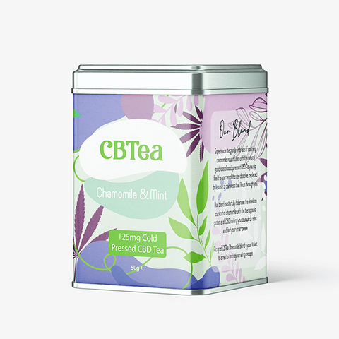 CBTea 125mg Cold Pressed Full Spectrum CBD Chamomile & Mint Tea - 50g - THWC Ltd