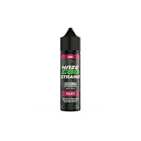 Haze CBD Strains 3000mg CBD E-Liquid 50ml Shortfill 0mg (50VG/50PG) - The Hemp Wellness Centre