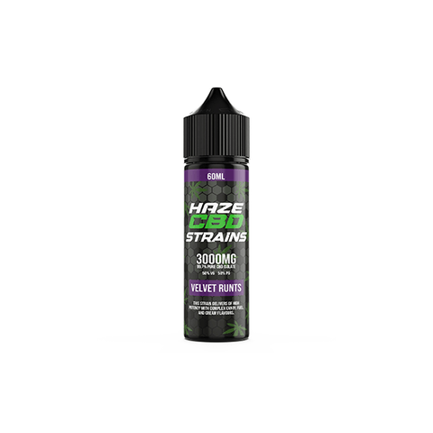 Haze CBD Strains 3000mg CBD E-Liquid 50ml Shortfill 0mg (50VG/50PG) - The Hemp Wellness Centre