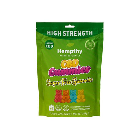 Hempthy 1000mg CBD Sugar Free Gummies - 50 Pieces - THWC Ltd