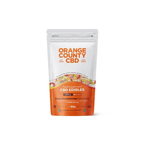 Orange County CBD 200mg CBD Fizzy Gummy Peach Rings - Grab Bag - The Hemp Wellness Centre