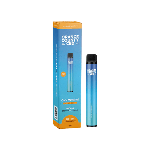 Orange County CBD 500mg CBD & CBG Disposable Vape Device 600 Puffs - The Hemp Wellness Centre