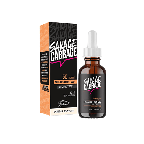 Savage Cabbage 1500mg CBD Oil Vanilla 30ml - THWC Ltd