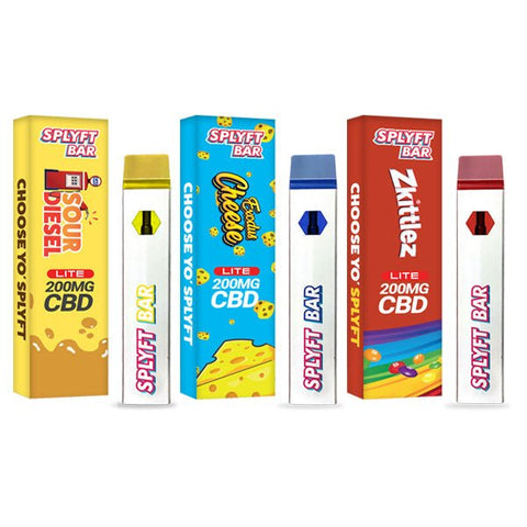 SPLYFT BAR LITE 200mg Full Spectrum CBD Disposable Vape - 12 flavours - The Hemp Wellness Centre