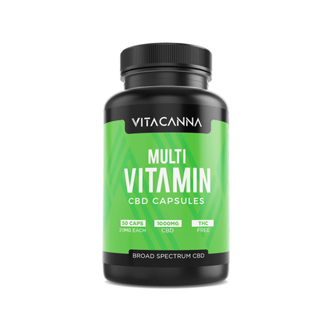 Vita Canna 1000mg Broad Spectrum CBD Vegan Capsules - 50 Caps - THWC Ltd