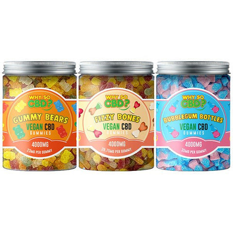 Why So CBD? 4000mg CBD Large Vegan Gummies - 11 Flavours - The Hemp Wellness Centre